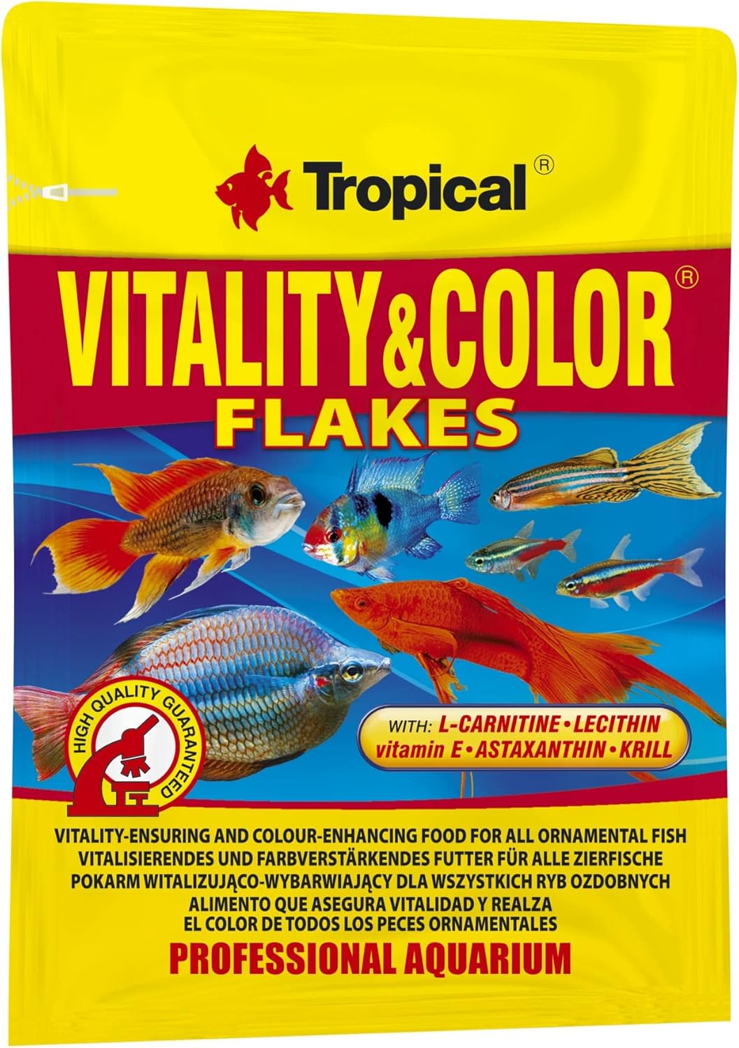 غذای ماهی پولکی Vitality & Color برای رنگ زنده و انرژی طبیعی ماهیان تروپیکال 12 گرم