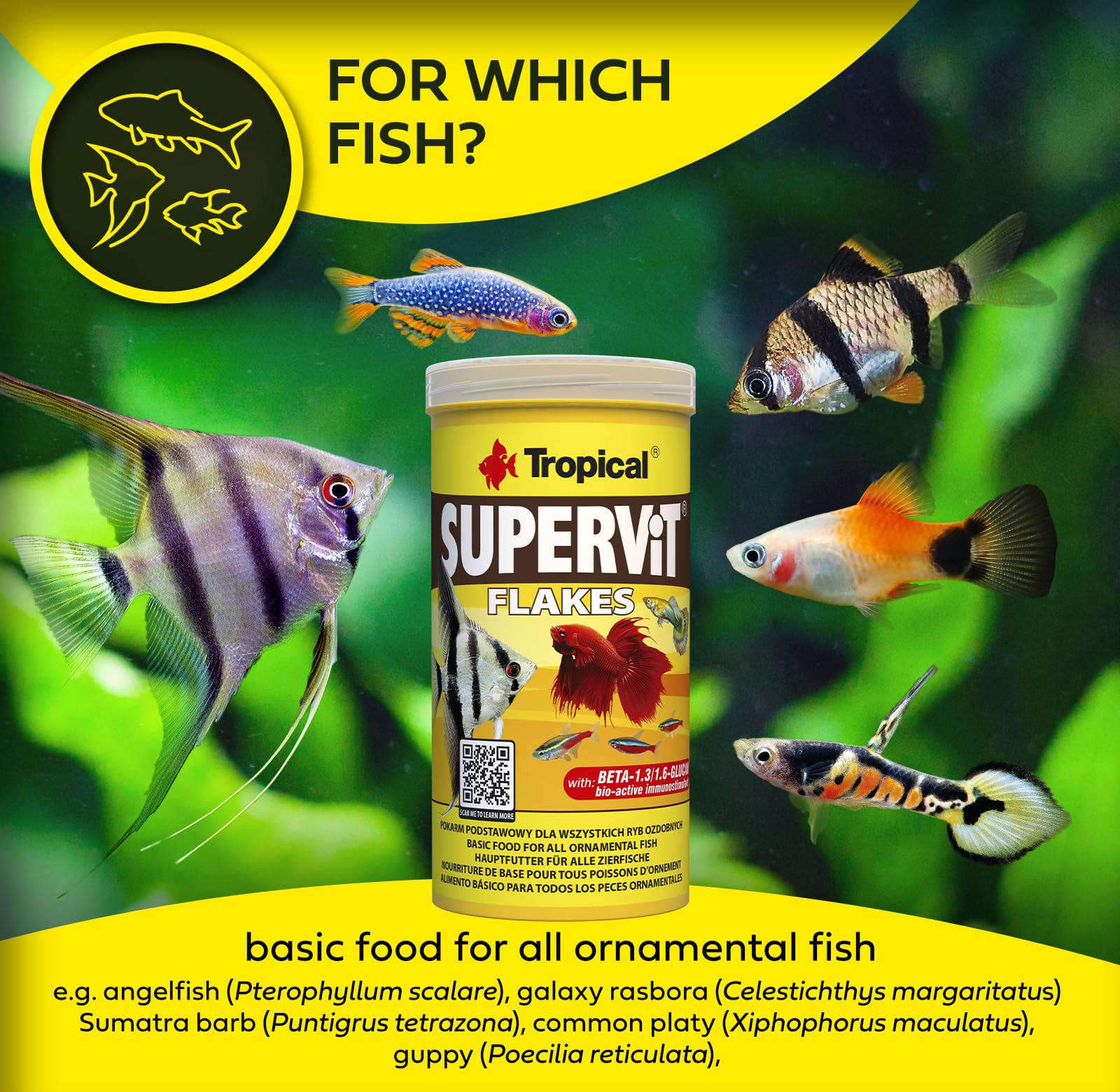 غذای پولکی سوپرویت تروپیکال برای تغذیه روزانه ماهیان آکواریومی